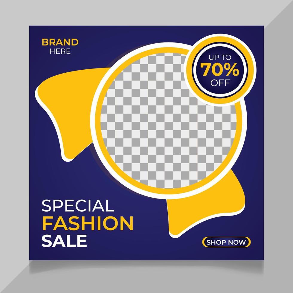Special offer fashion sale social media post template vector