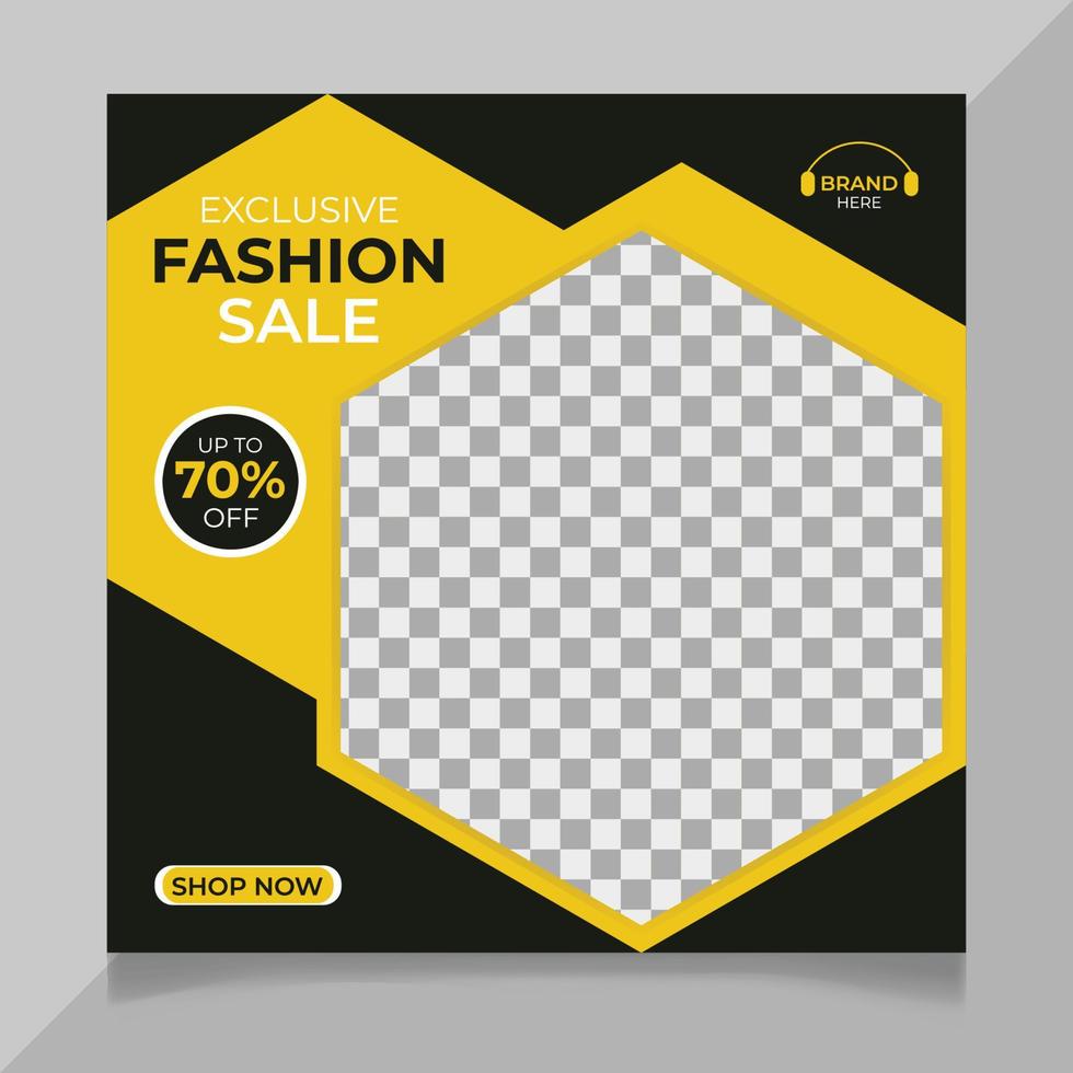 Special offer fashion sale social media post template vector