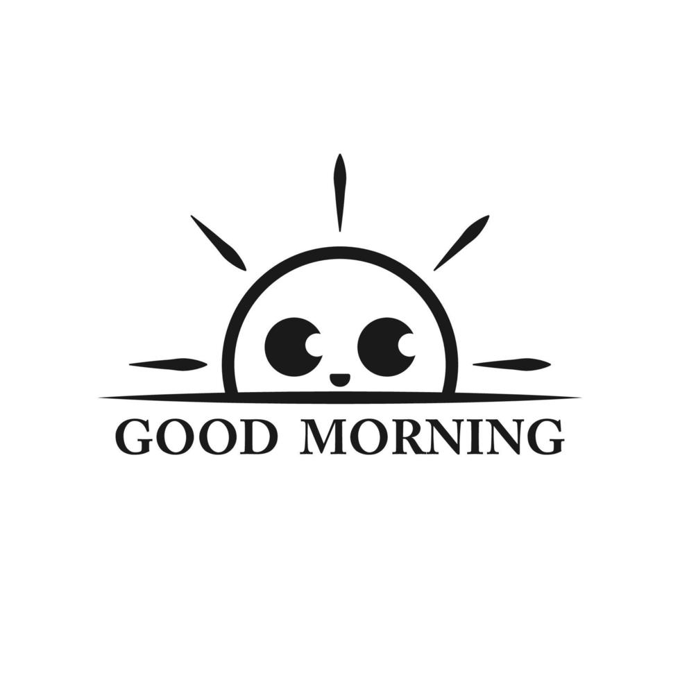 buenos días sol con letras ilustración vectorial de texto vector