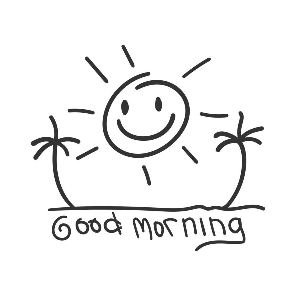 Good Morning  sunshine with lettering text vector illustration