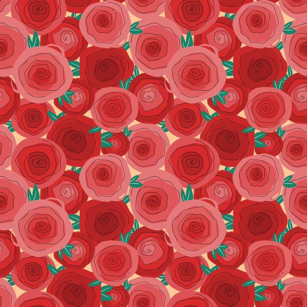 Rose seamless background. Wrapping paper pattern. Decorative vector. vector