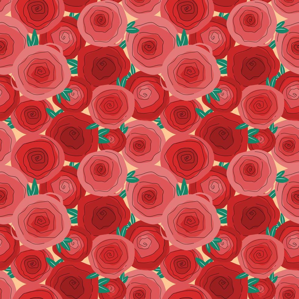 Rose seamless background. Wrapping paper pattern. Decorative vector. vector