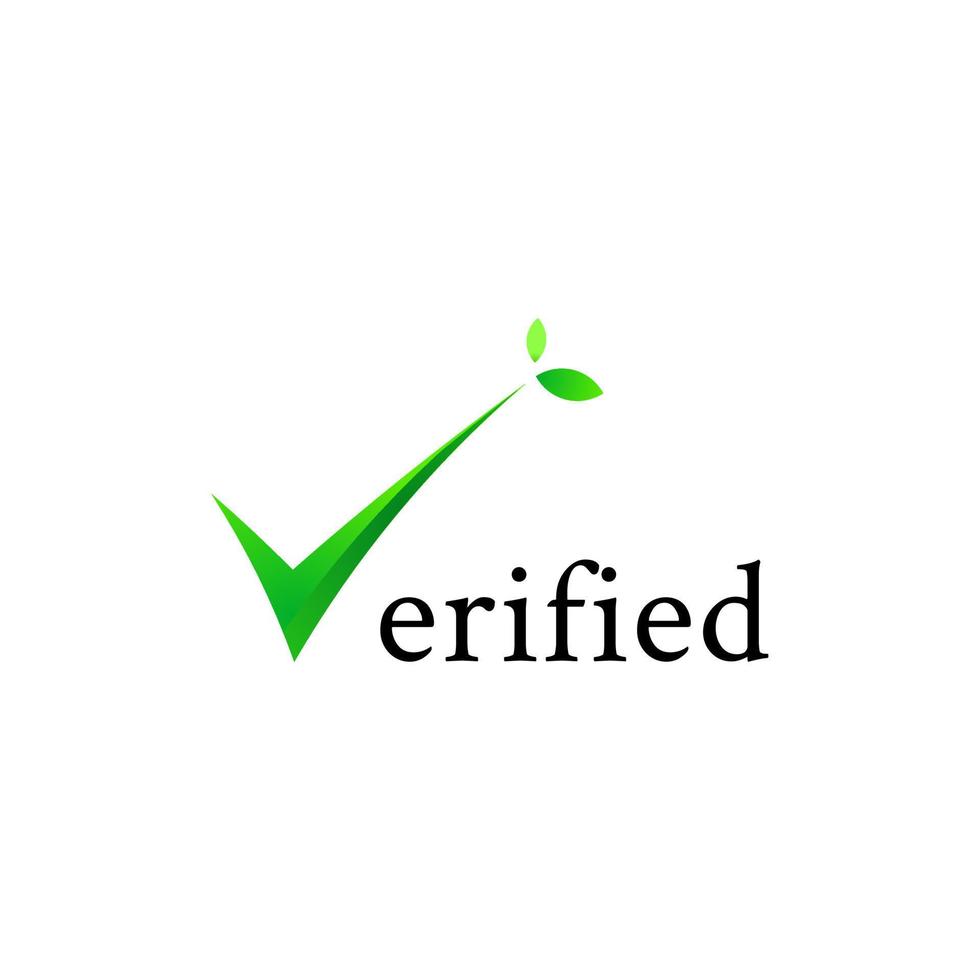verified green leaf design vector