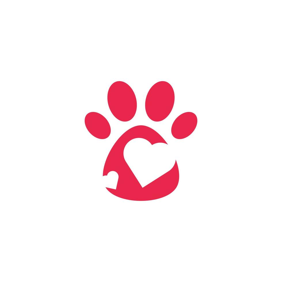 love paw pink pet animal care logo vector