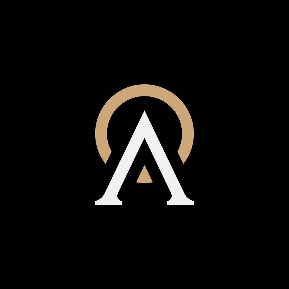 letter a and o medieval roman logo vector