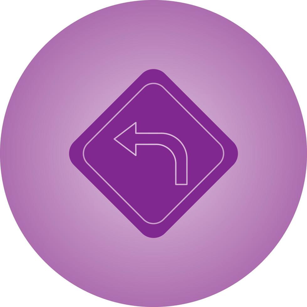 Beautiful Left turn Vector Glyph icon