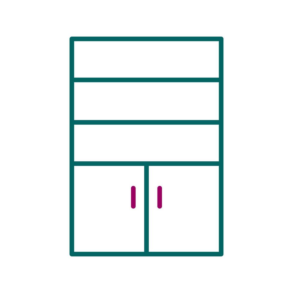 Cupboard with Shelves Vector Icon