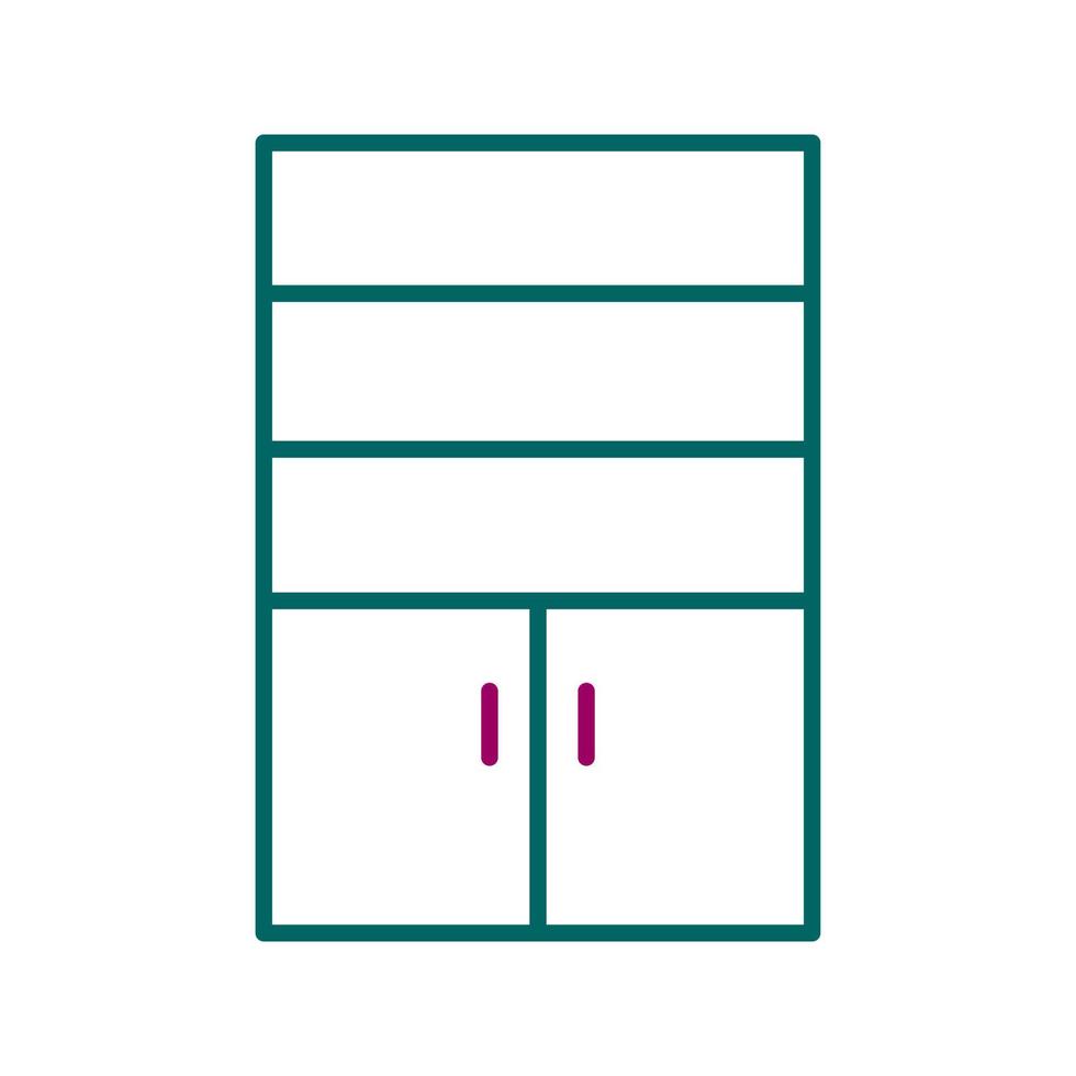 Cupboard with Shelves Vector Icon