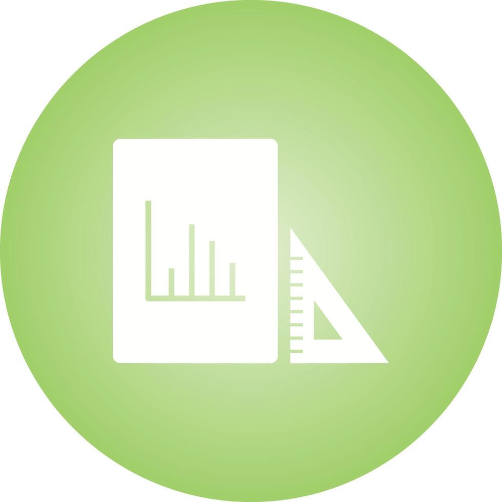Beautiful Set Square and Graph Glyph Vector Icon
