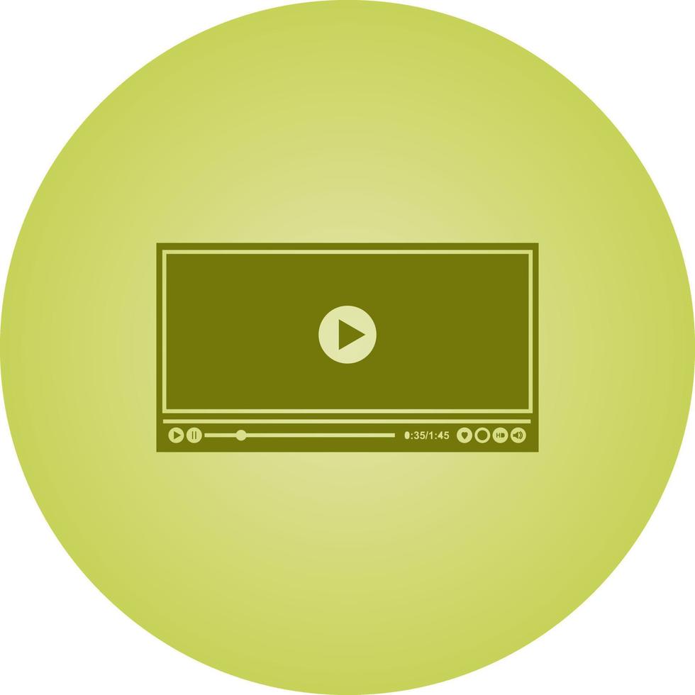 Beautiful Video player Vector Glyph icon