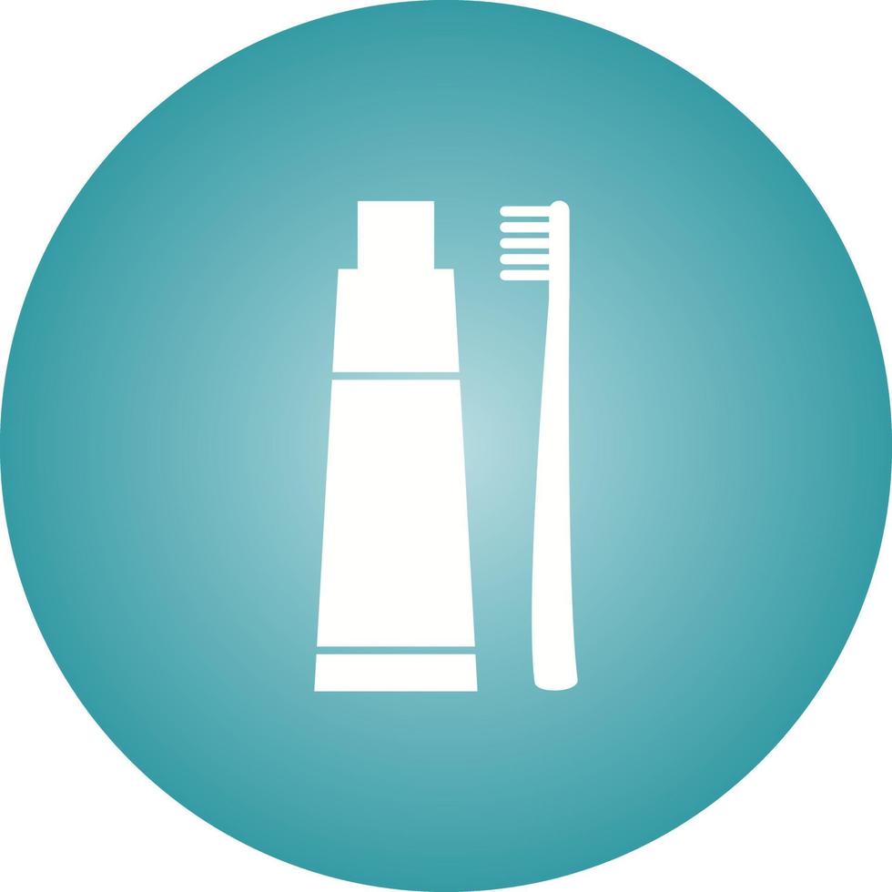 Beautiful Tooth paste And Brush Glyph Vector Icon