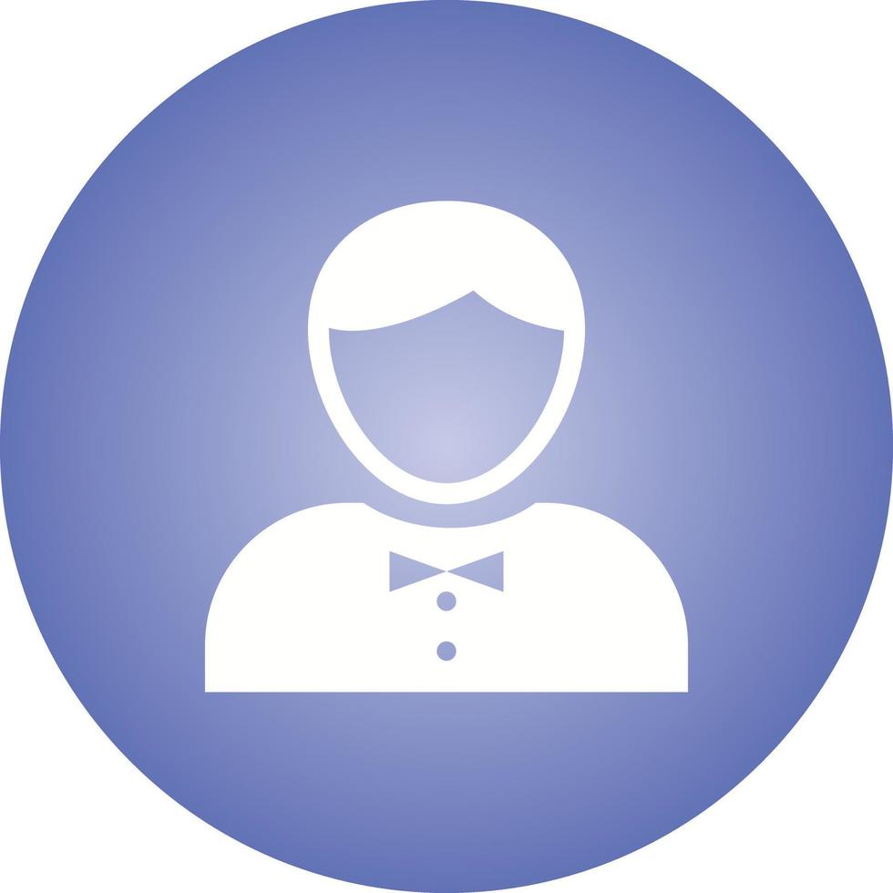 Beautiful Waiter Glyph Vector Icon