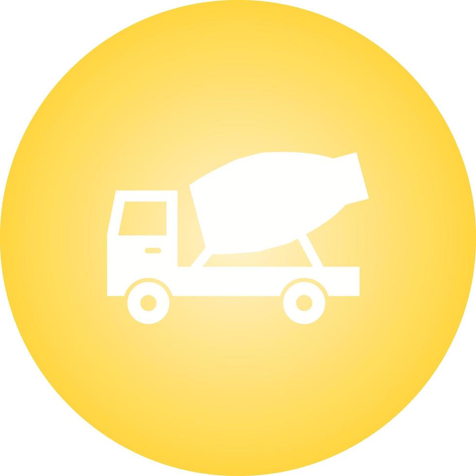 Beautiful Mixer truck Glyph Vector Icon