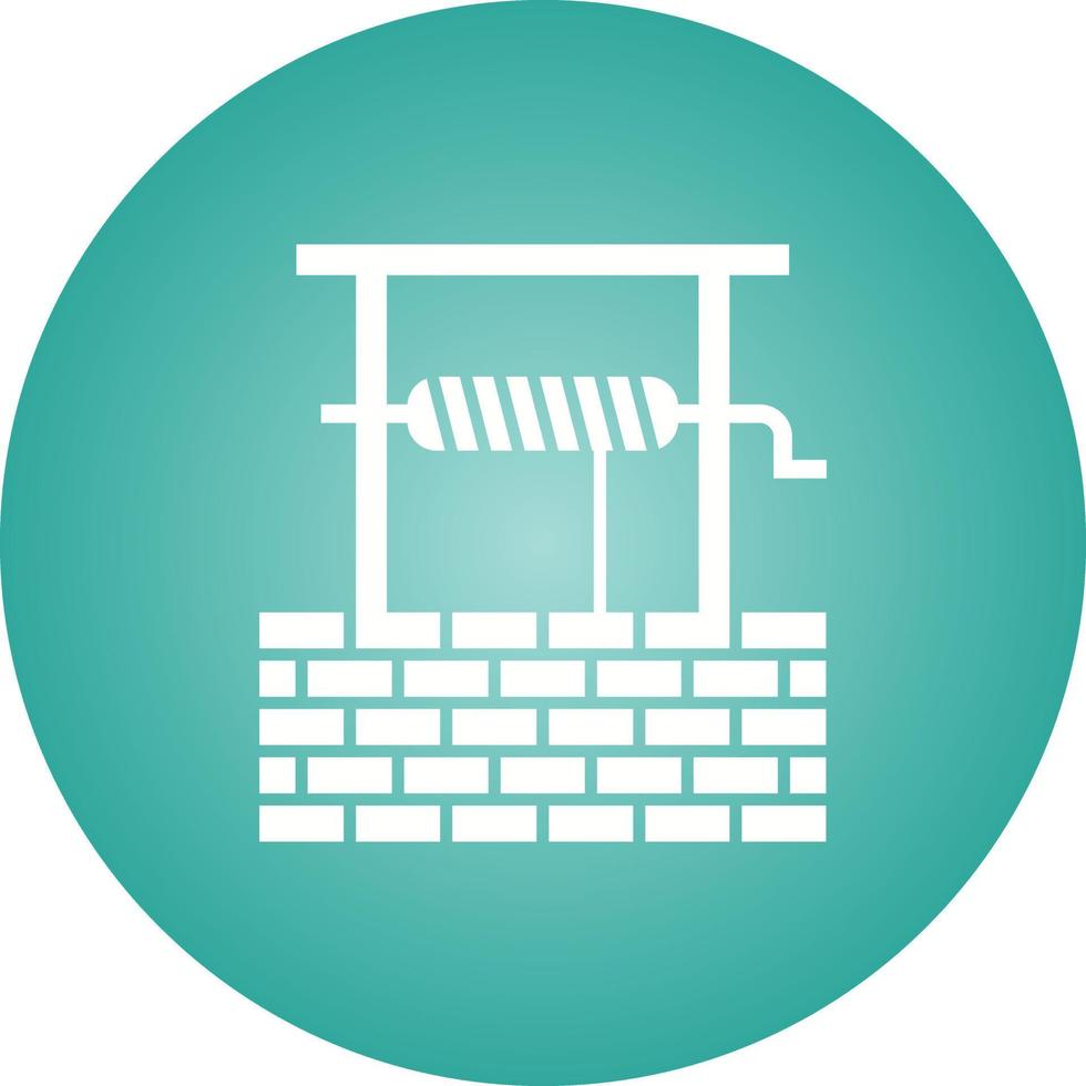 Beautiful Water Well Glyph Vector Icon