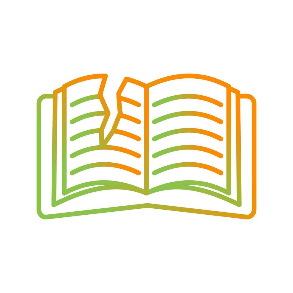 icono de vector de libro rasgado