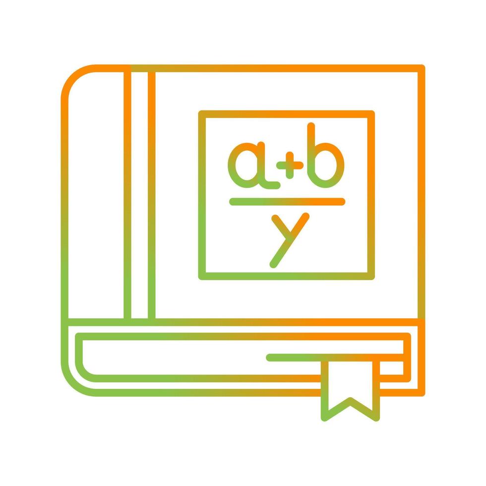 icono de vector de libro de álgebra