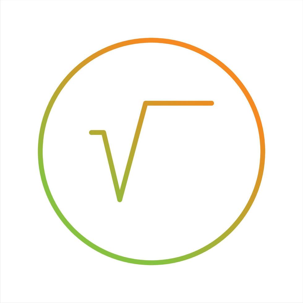 Beautiful Square Root Symbol Line Vector Icon