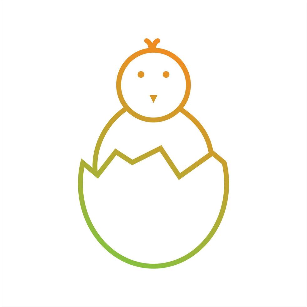 Beautiful Hatched Egg Line Vector Icon