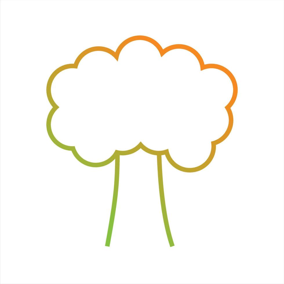 Beautiful Tree Line Vector Icon