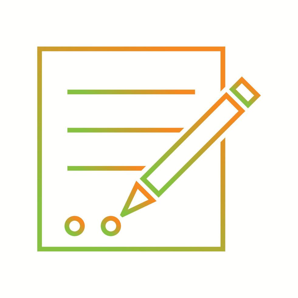 Beautiful Writing report vector line icon