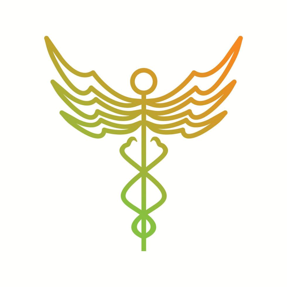 Beautiful Caduceus vector line icon