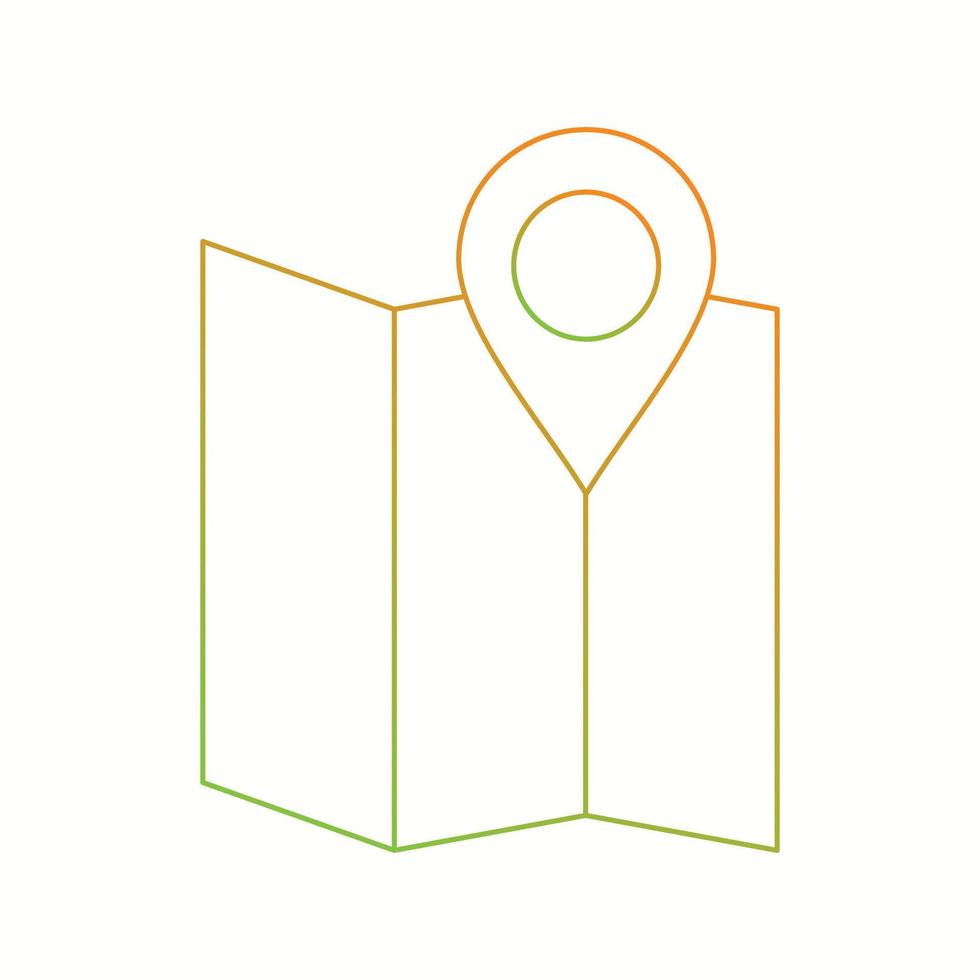 Mark on maps line icon vector