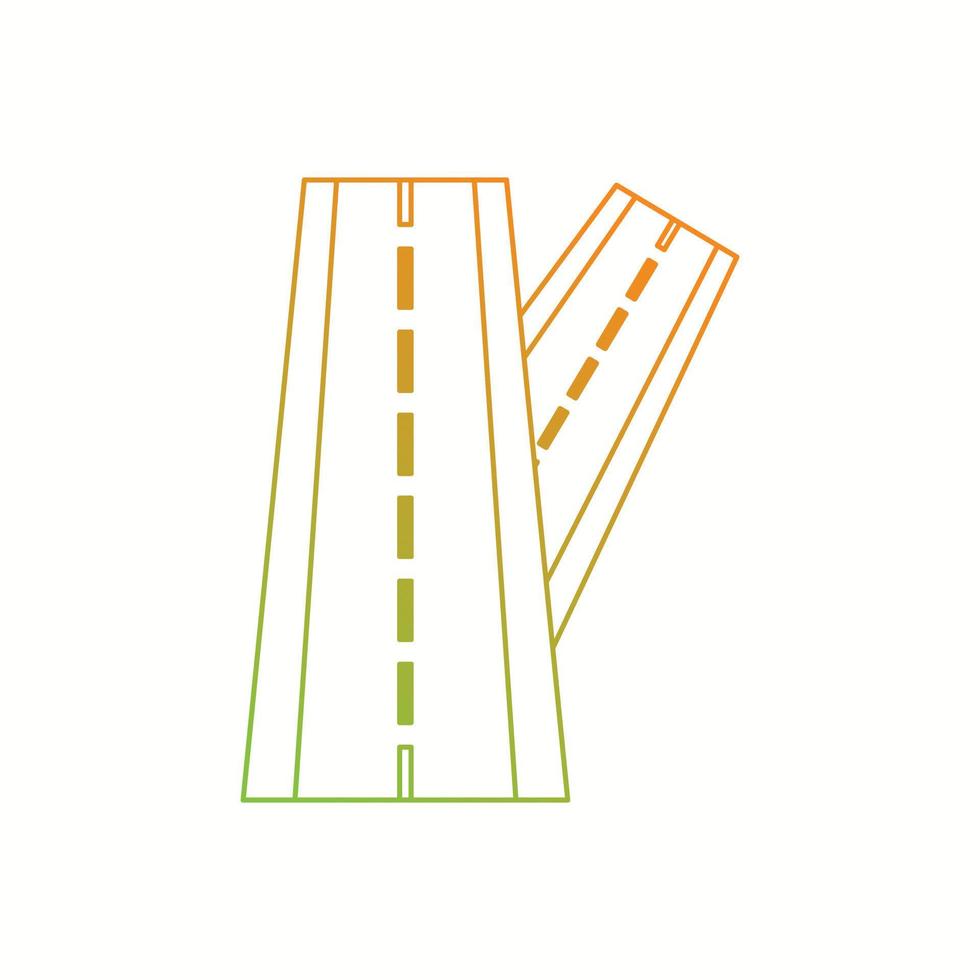 Link Road line icon vector