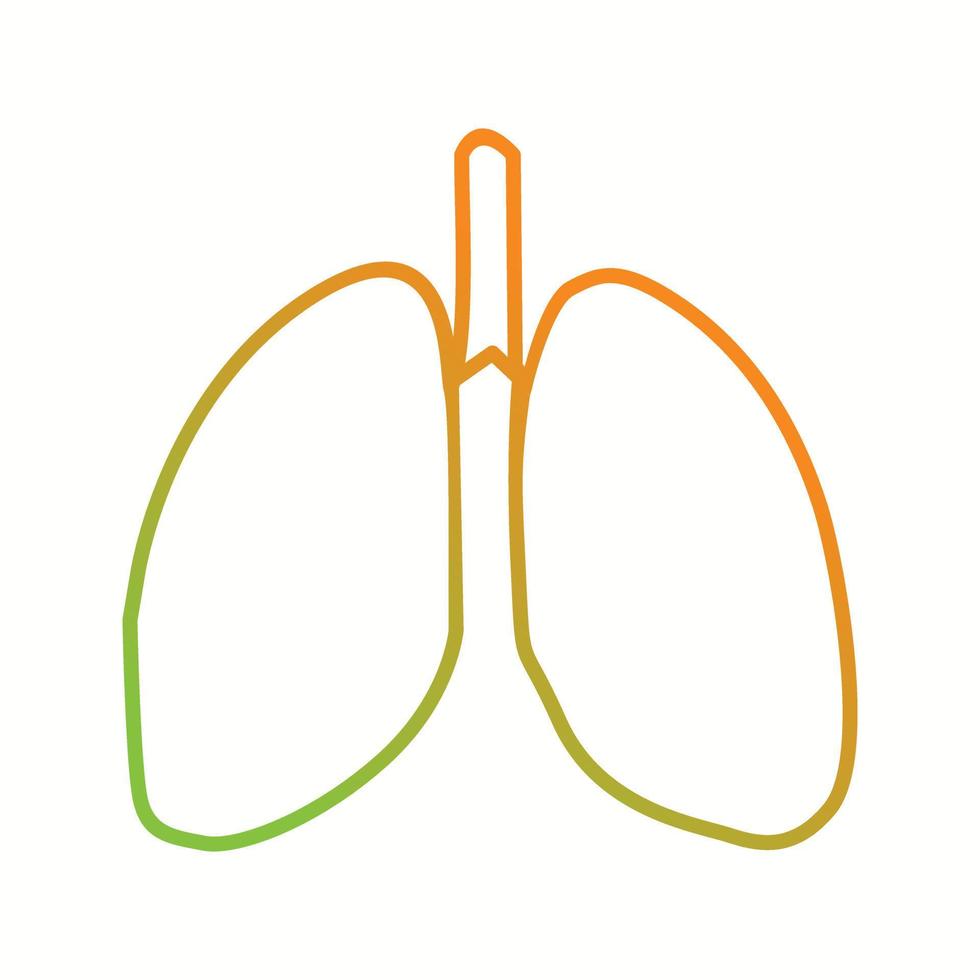 Beautiful lungs vector line icon