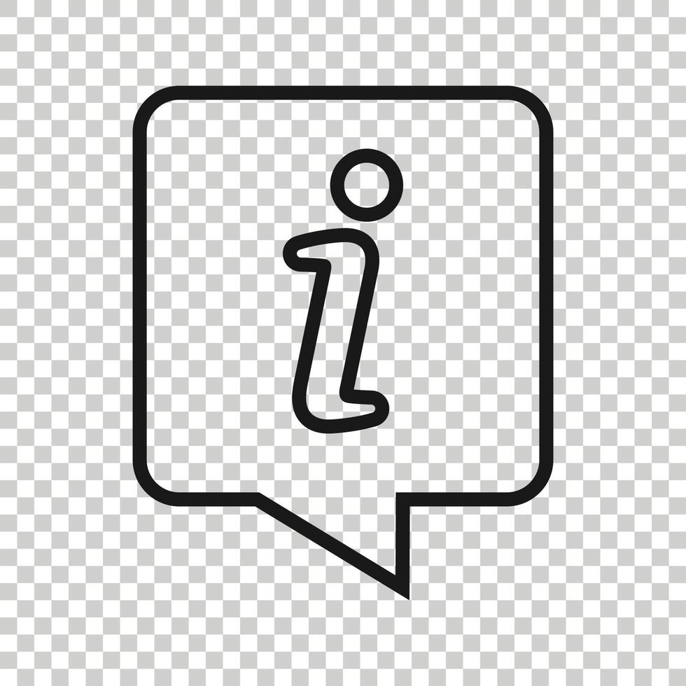 Information icon in flat style. FAQ help vector illustration on white isolated background. Helpdesk business concept.
