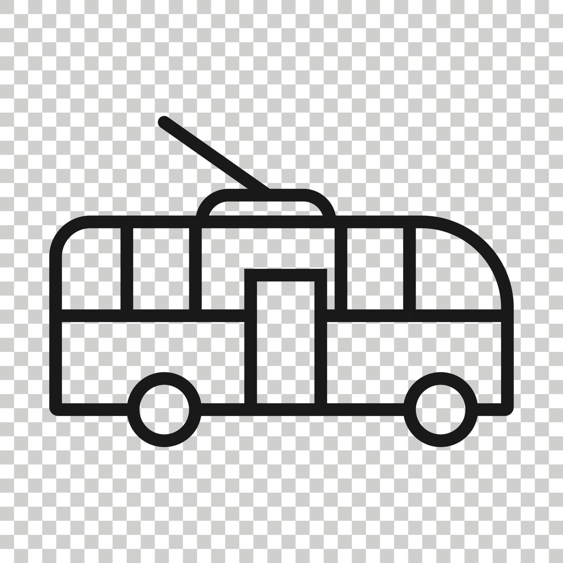 Trolleybus icon in flat style. Trolley bus vector illustration on white