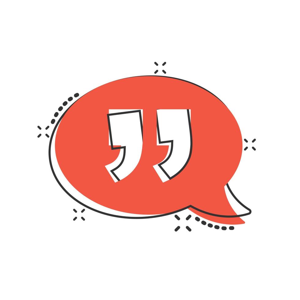 Speak chat icon in comic style. Speech bubble cartoon vector illustration on white isolated background. Team discussion splash effect business concept.