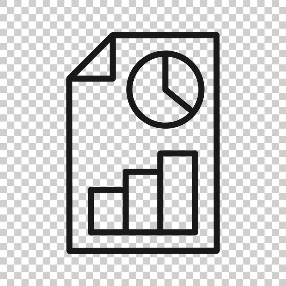 Financial statement icon in flat style. Document vector illustration on white isolated background. Report business concept.