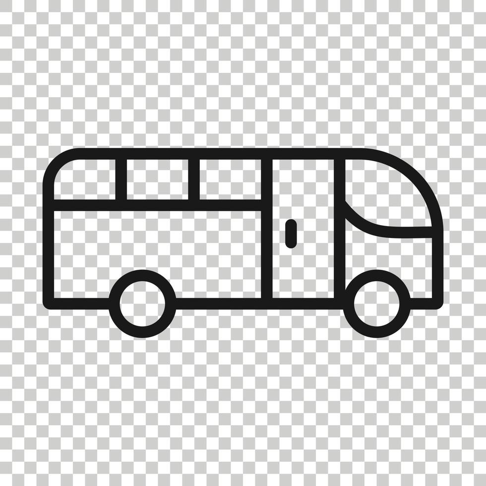Bus icon in flat style. Coach vector illustration on white isolated background. Autobus vehicle business concept.