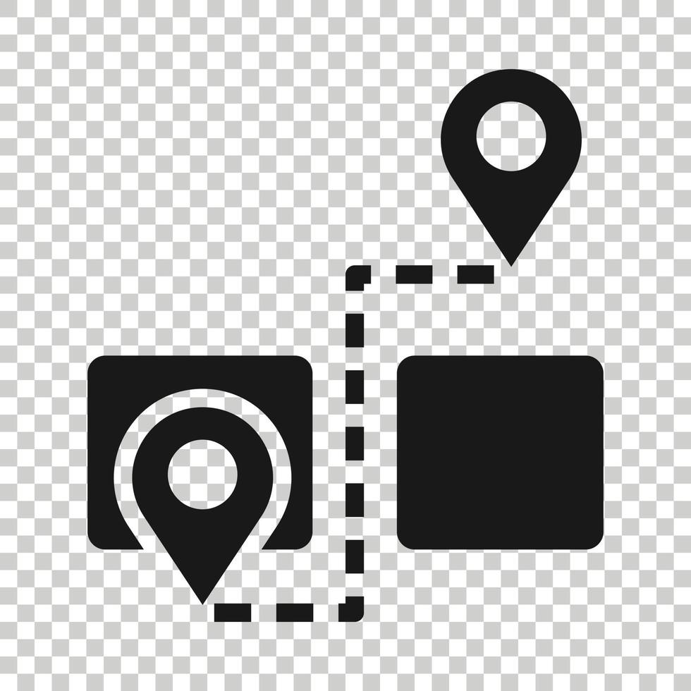 Map pin icon in flat style. gps navigation vector illustration on white isolated background. Locate position business concept.