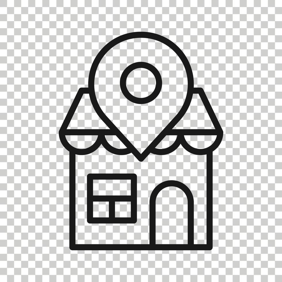 Home pin icon in flat style. House navigation vector illustration on white isolated background. Locate position business concept.