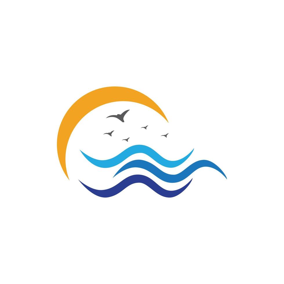 Water wave icon vector