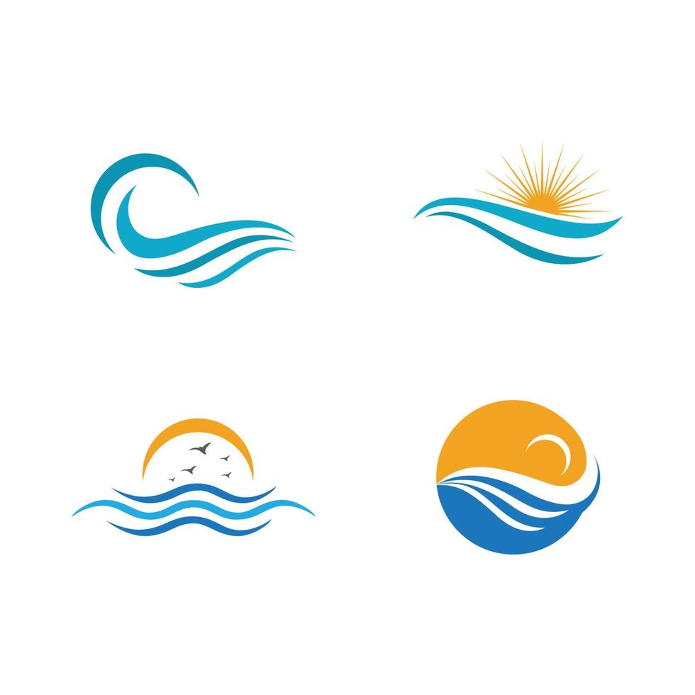 Water wave icon vector