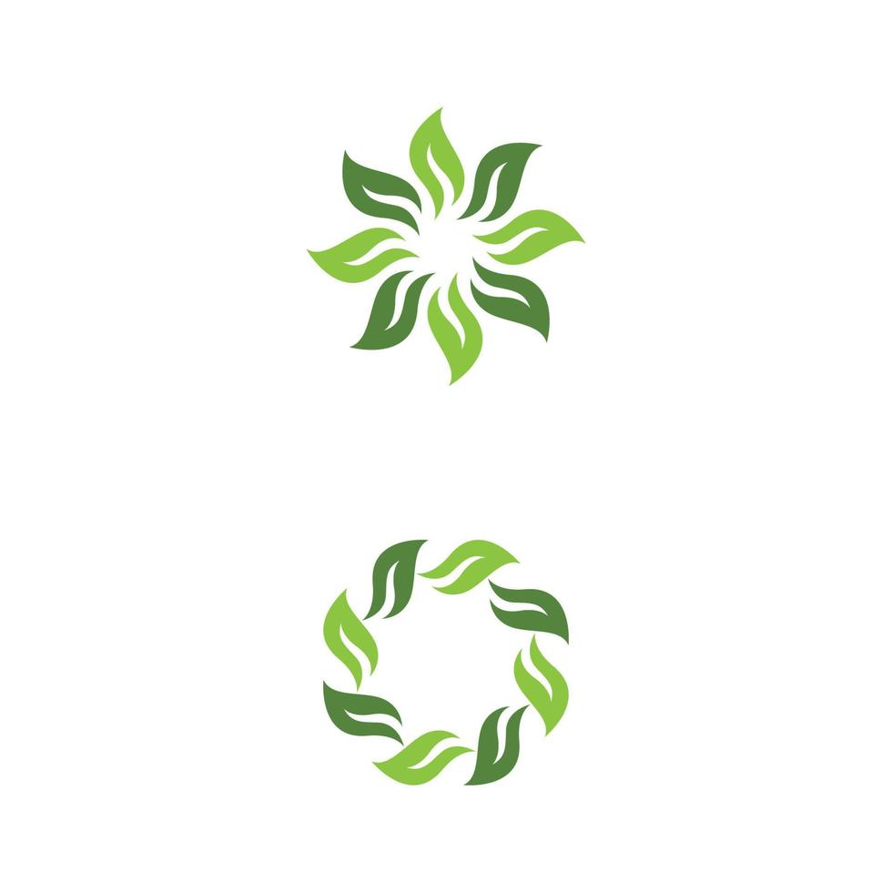 logotipos de la ecología de la hoja del árbol verde vector