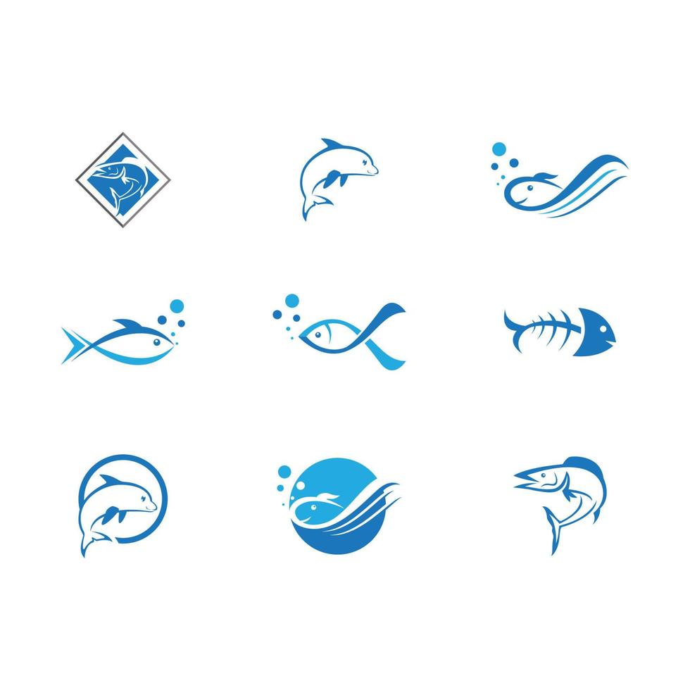 Fish logo template vector