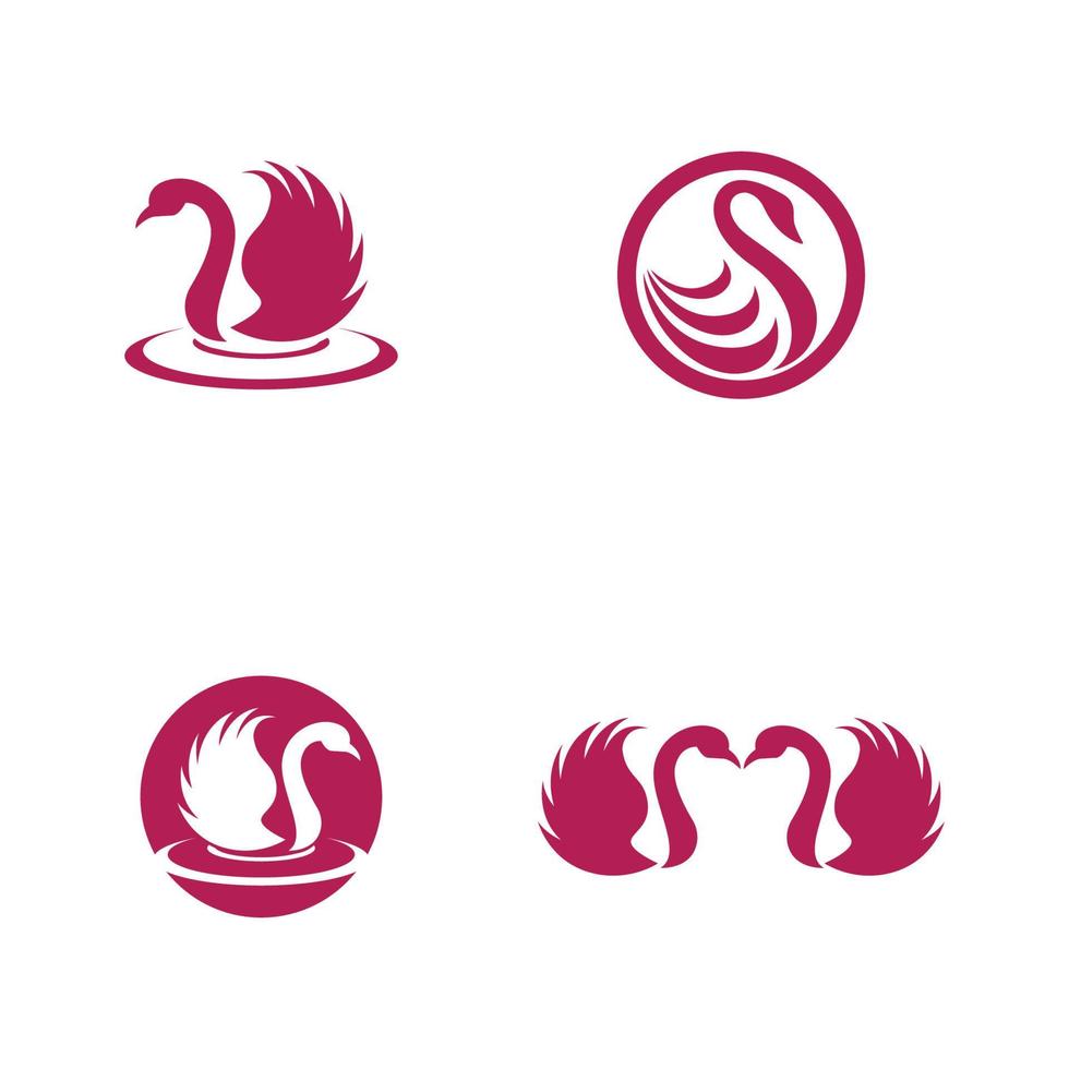 Swan icon Template vector