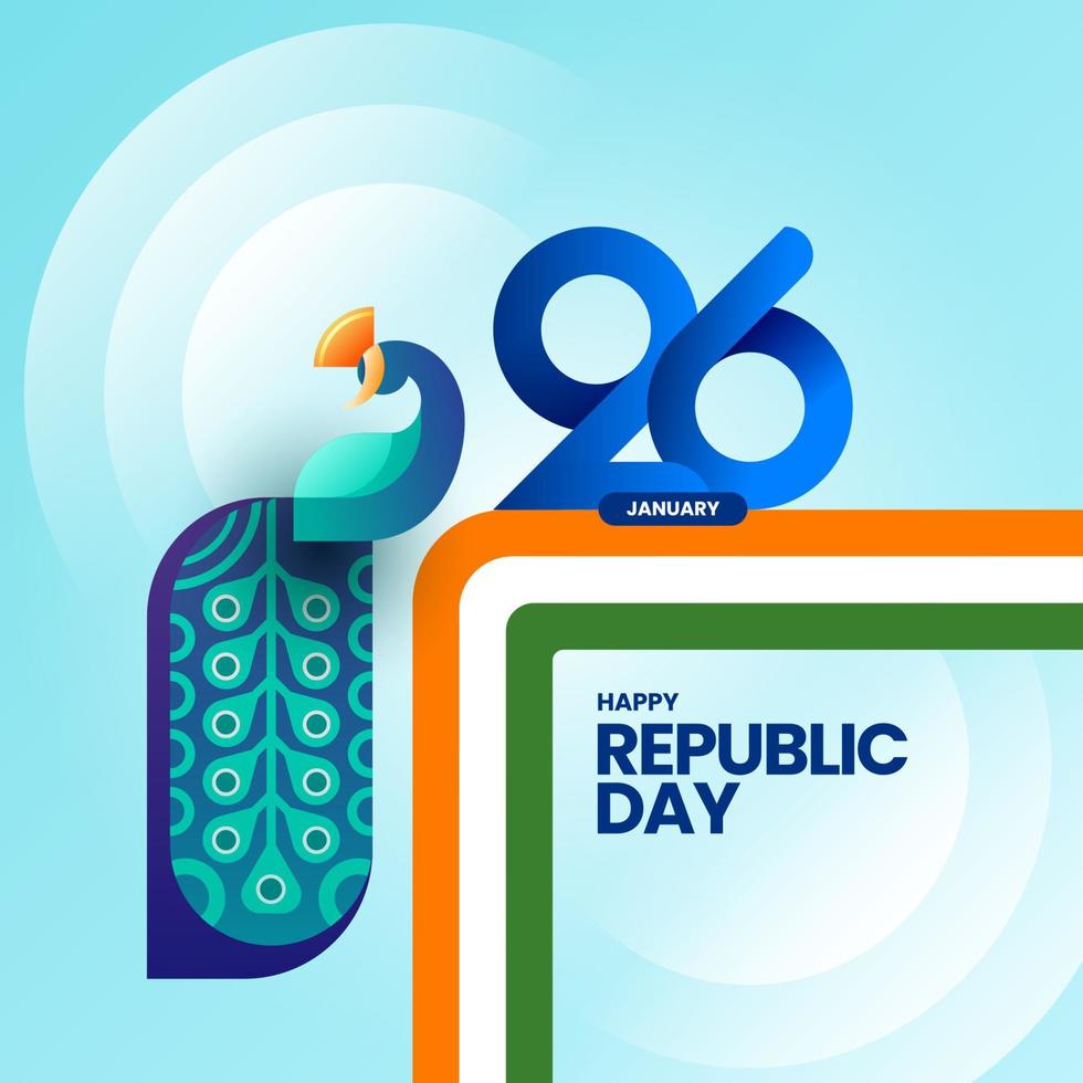 fondo del día de la república india o banner de publicación en redes sociales vector