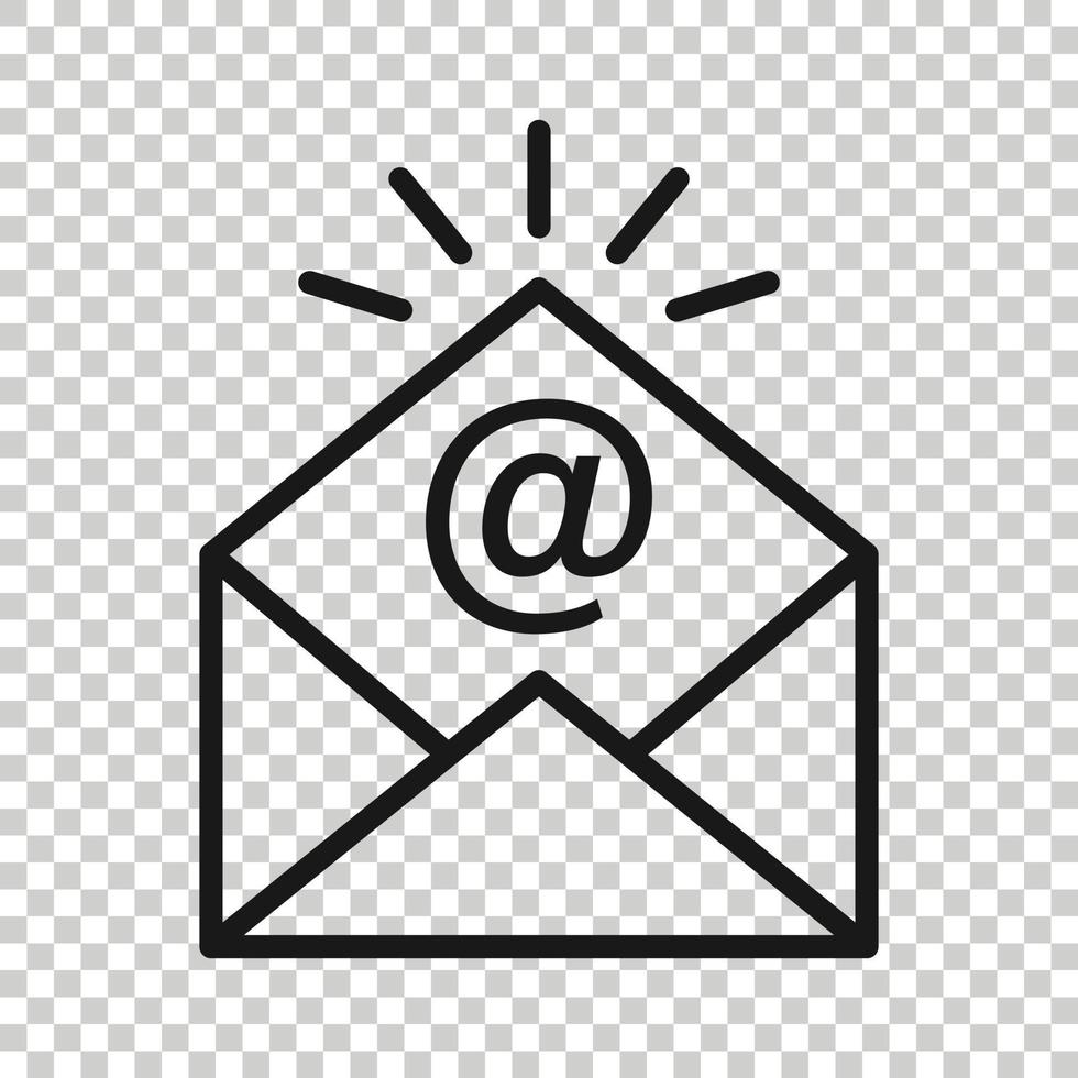 Email message icon in flat style. Mail document vector illustration on white isolated background. Message correspondence business concept.