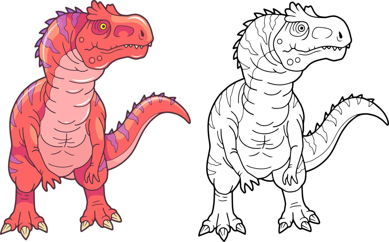 prehistoric dinosaur allosaurus, funny illustration vector