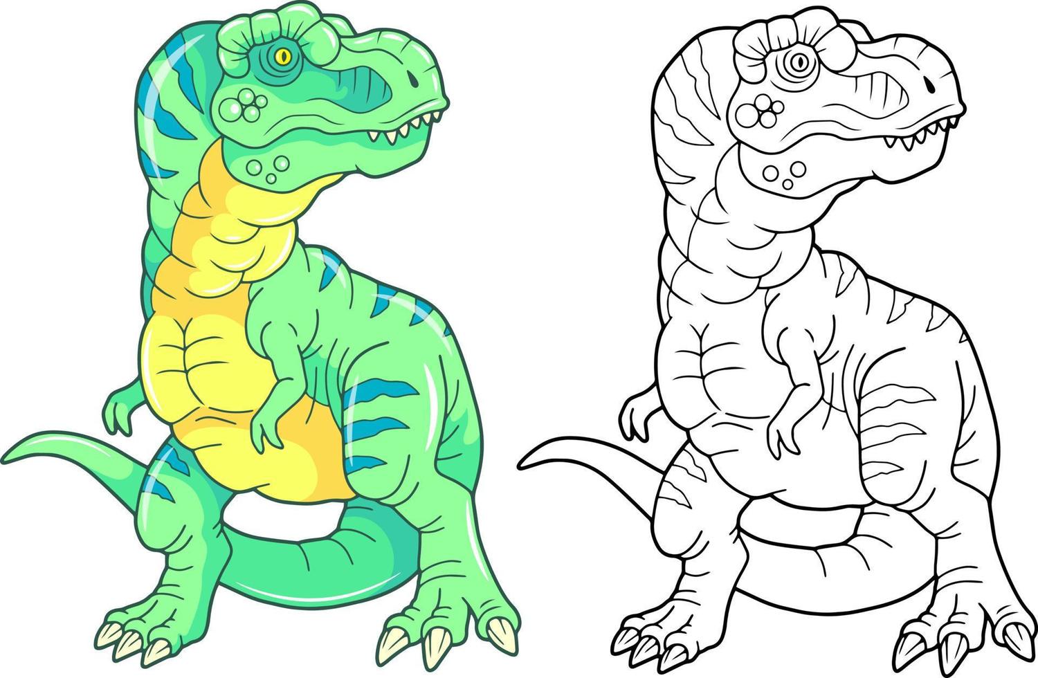 prehistoric dinosaur tyrannosaurus, funny illustration vector
