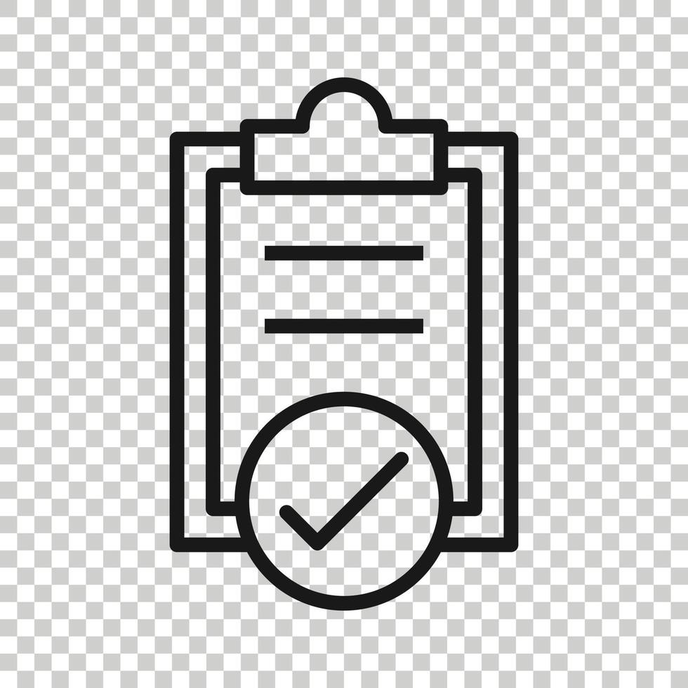 To do list icon in flat style. Document checklist vector illustration on white isolated background. Notepad check mark business concept.