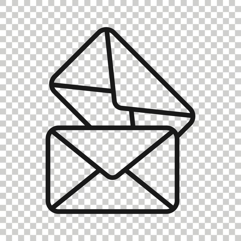 Email message icon in flat style. Mail document vector illustration on white isolated background. Message correspondence business concept.