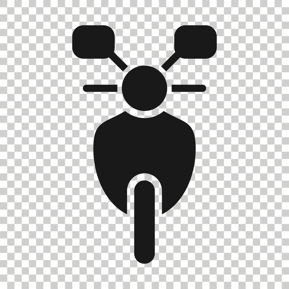 icono de moto en estilo plano. Ilustración de vector de scooter sobre fondo blanco aislado. concepto de negocio de vehículos ciclomotores.