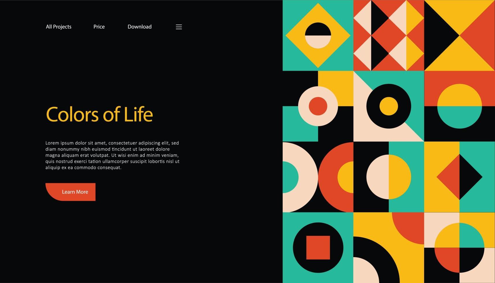 Geometric Pattern Website Template vector