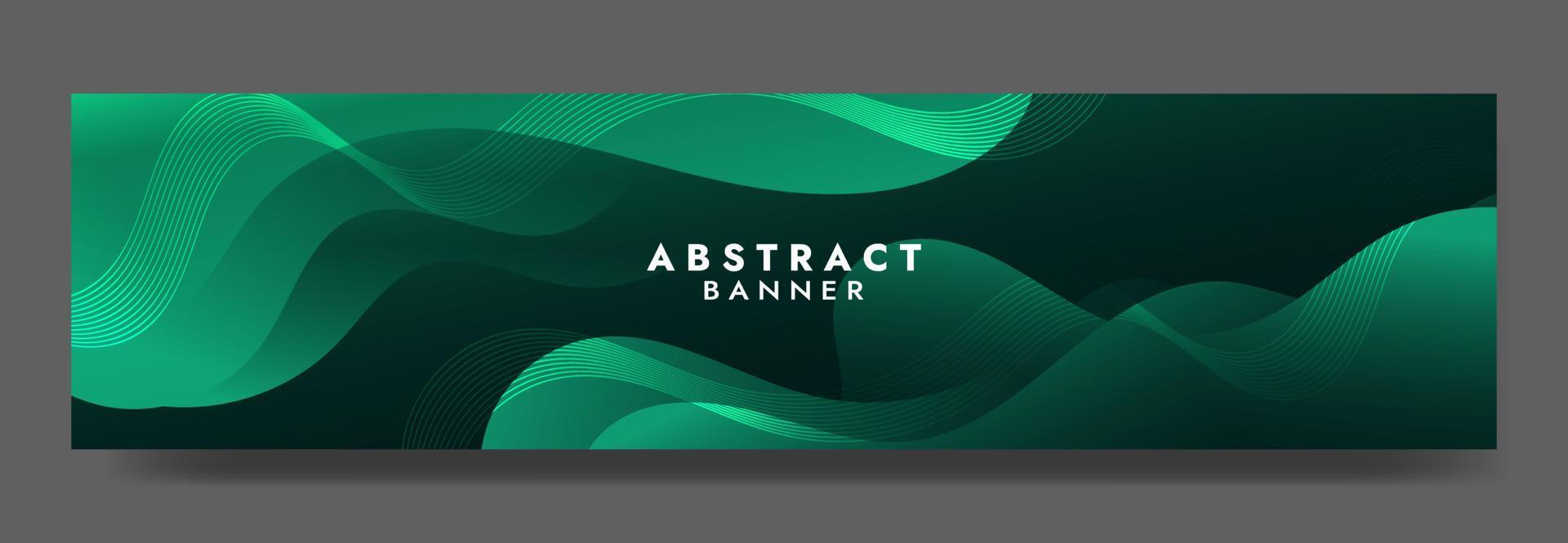 Abstract Green Fluid Wave Banner Template vector