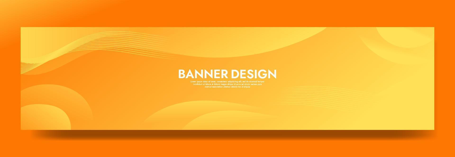 Abstract Yellow Fluid Wave Banner Template vector